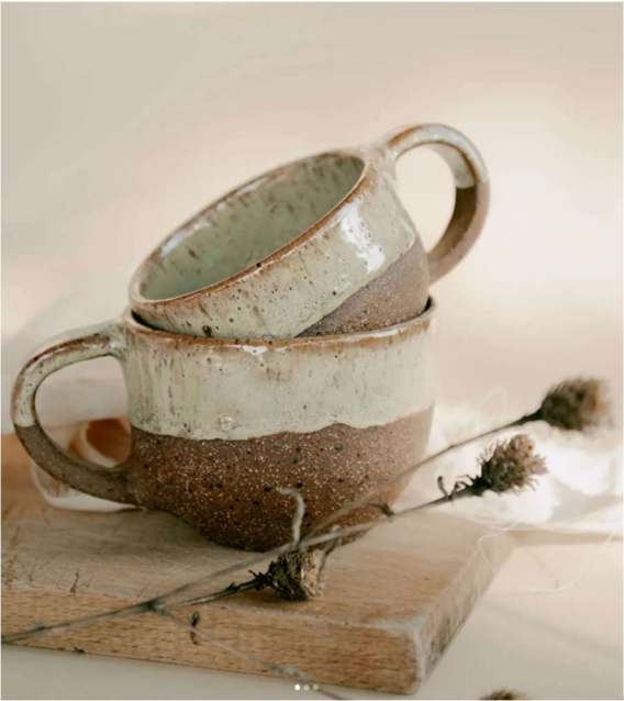 Terra Vibe ceramic cup made from brown and beige clay, size 250ml